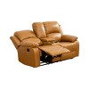 MAYEERTY Reclining Loveseat, 2-Seat Wear-Resistant Fabric Recliner with Storage & Cup Holders for Living Room, Ginger - 3 of 4