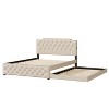 NicBex Queen Upholstered Bed Frame with Linen Tufted Headboard,Platform Bed Frame with 2 Drawers and USB Ports,Easy Assembly,Beige/Gray - 3 of 4