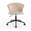 CAVINAS Velvet Swivel Office Chair with Wide Backrest,Luxurious Computer Chair with Metal Base for Home,Office,Bedroom - 2 of 4