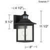 John Timberland Moray Bay Mission Outdoor Wall Light Fixtures Set of 2 Black Dusk to Dawn Motion Sensor 11 1/2" Seedy Glass for Exterior - 4 of 4