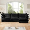 L-Shaped Cloud Couch,120" Corduroy Sectional Sofa with Convertible Ottoman,Deep Seat 3-Seater Sofa for Living Room-Baofuwish - 2 of 4