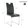 Sapphtopaz Modern Simple Dining Chairs Set, Faux Leather Padded Seat Kitchen Chairs with Chrome Metal Legs for Dining Room, Kitchen - 4 of 4
