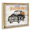 Stupell Industries Happy Halloween Pumpkin Truck Floating Frame Canvas Art - 2 of 4