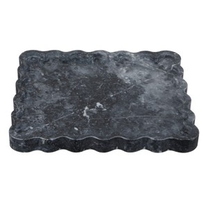 Ava Scalloped Marble Tray - RDC4054 - Charcoal - Safavieh - 1 of 4