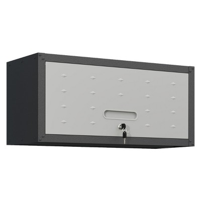 GlasFlength Decorative Storage Cabinets Metal Storage Cabinet Tool Storage Cabinet Locking Storage Cabinet for Workshop, Gray, 29.53"*11.81"*13.58"