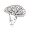 Ross-Simons 1.05 ct. t.w. Diamond Openwork Circle Ring in Sterling Silver Size 7 - 2 of 3