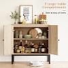 Modern Storage Cabinet,Glass Door Sideboard with Adjustable Shelves for Dining & Living Room - 3 of 4