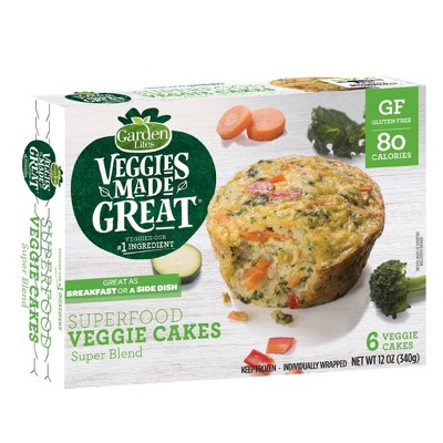 Garden Lites Gluten Free Veggies Made Great Superfood Frozen Veggie Cakes - 12oz/6ct