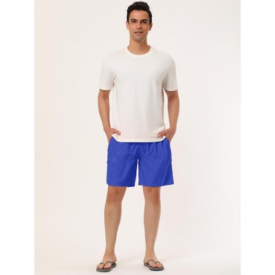 Lars Amadeus Men's Drawstring Waist Surfing Solid Color Swimwear Beach Board Shorts 2 Packs Dark Blue/Green 36 — фото 3