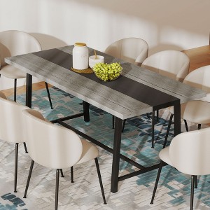 HOMCOM Industrial Dining Table for 8 People, 70.9" Long Rectangular Kitchen Table with Large Tabletop and Steel Legs for Dining Room - 1 of 4