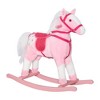 Whisen Kids’ Plush Rocking Horse with Neighing and Galloping Sounds, Saddle, Rocker Horse Chair for 36+ Months - Pink - 4 of 4