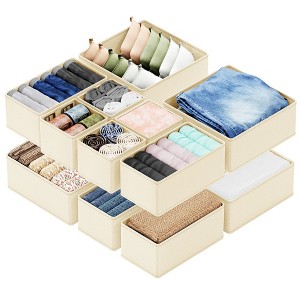 Set of 12 Collapsible Drawer Organizer Bins for Clothes, Closet Organizers and Storage Dividers for Clothing -SpaceAid® - 1 of 4