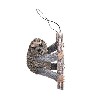 Gallerie II Sloth Abaca Buri Holiday Christmas Xmas Ornament