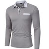 Men's Casual Polo Shirts Classic Long Sleeve Basic Button T-Shirt Lightweight Cotton Golf Tops - 2 of 4