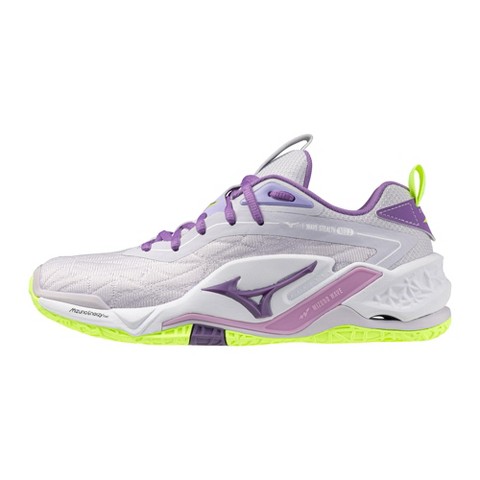 Mizuno Wave Stealth Neo 2 Unisex Volleyball Shoe, 9 1/2, White-Lavender