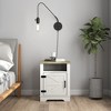 LIVAREEmlen Farmhouse Nightstand, Beside Table with Barn Door, Modern End Side Table with Storage for Bedroom, Office - 2 of 4