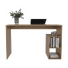 Vynxaria Solid 47" Wide Writing Desk with Four Shelves, Natural Oak, Compact Dimensions for Home Office & Living Room - 2 of 4