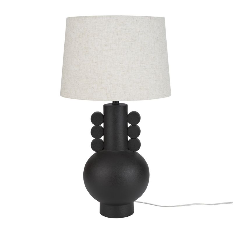29" Matte Black Ceramic Spherical Table Lamp - Nourison, 2 of 8