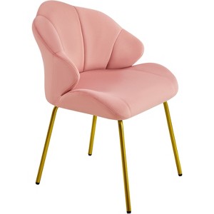 Yaheetech Velvet Accent Chair with Golden Metal Legs - 1 of 4