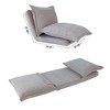 GDFStudio Emery Convertible Chenille Upholstered Floor Sofa Chair with Adjustable Backrest and Pillows - 3 of 4