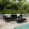 vidaXL Versatile 6-Piece Patio Lounge Set - Outdoor Furniture with Plush Cushions and Coffee Table - Black Poly Rattan - 2 of 4