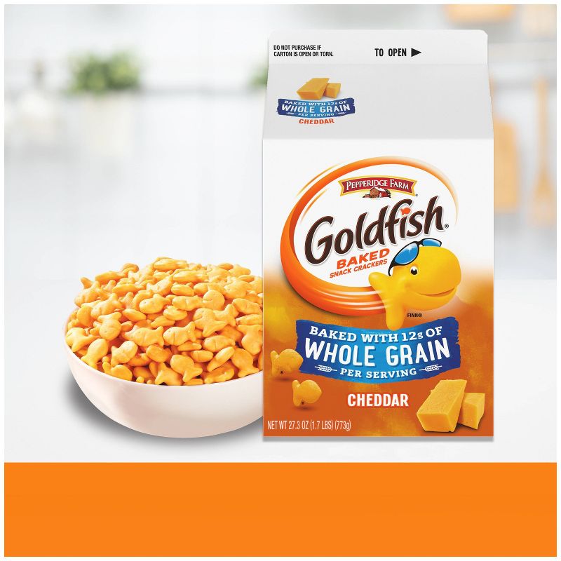 Goldfish Cheddar Crackers Baked with Whole Grain - 27.3oz, 2 of 10