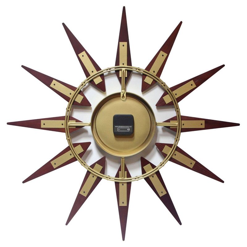 30&#34; Metal Orion Wall Clock Walnut Brown - Infinity Instruments, 3 of 8