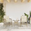 vidaXL Patio Chairs with Cushions 2 pcs Beige Poly Rattan - 3 of 4