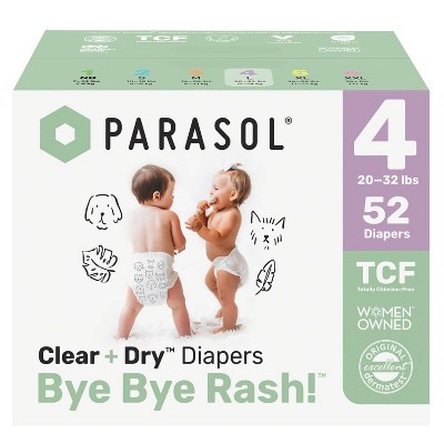 Parasol Clear+Dry Natural Disposable Diapers - Size 4 - 52ct