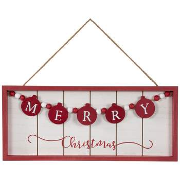 Northlight 14" Framed "Merry Christmas" Wooden Hanging Wall Sign