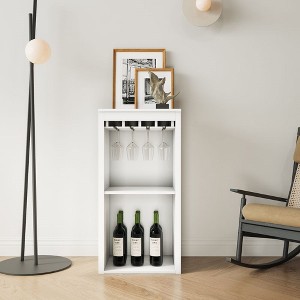 Modular Wine Bar Cabinet Ancona Modular With Storage Shelves With Hutch For Dining Room Showcase Crafts, Books, Wine, Wine Glasses - 1 of 4