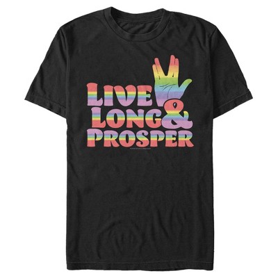 Men's Star Trek Live Long And Prosper Rainbow Hand T-shirt : Target