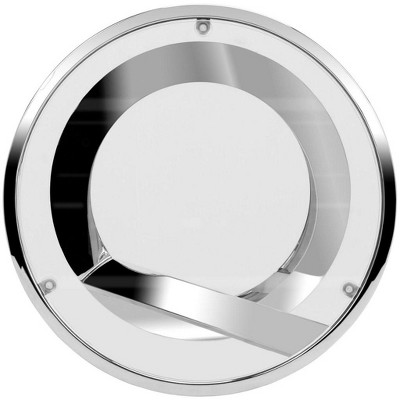Round Chrome Metal and Glass End Table