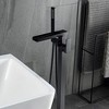 BWE Single-Handle Freestanding Floor Roman Tub Faucet Bathtub Filler with Hand Shower in Matte Black - 2 of 4