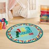 Eric Carle "The Very Hungry Caterpillar" Elementary 123 Count with Me Kids Machine Washable Area Rug, Blue/White, 35" Round - 2 of 4