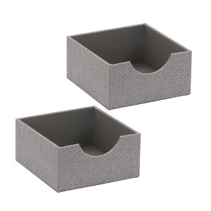 Household Essentials Double Accessory Organizer Tray Small Square Organizer Gray: Cardboard, 6x6x3 in, Decorative Use Only - 1 of 4