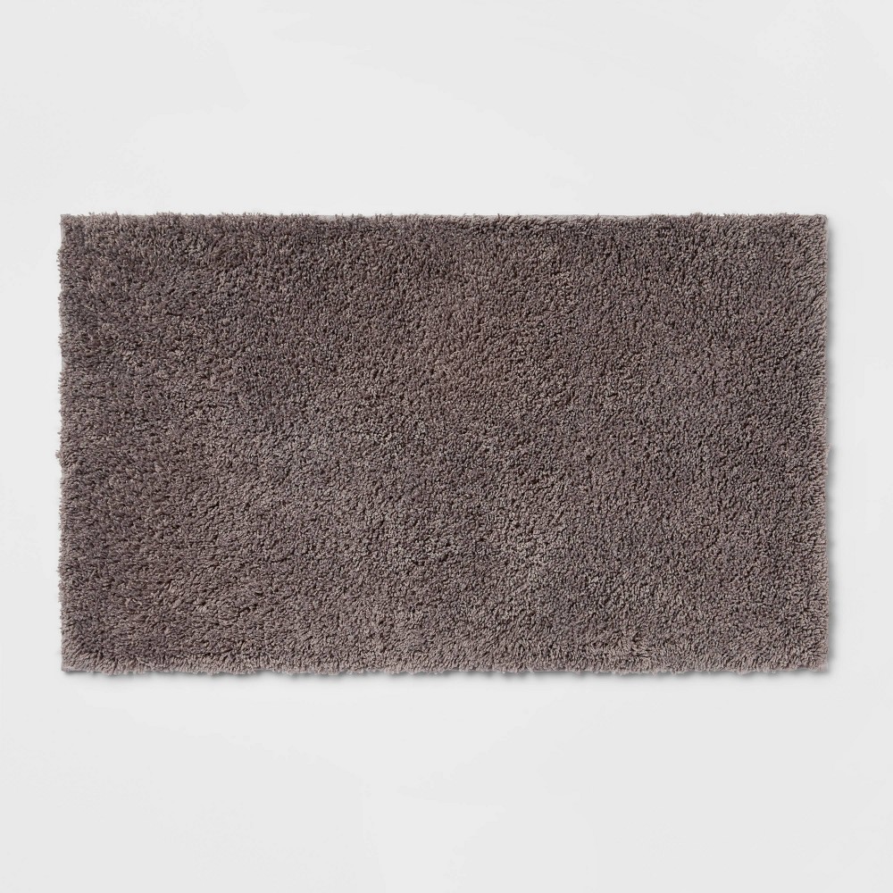 Photos - Bath Mat 20"x34" Antimicrobial Bath Rug Dark Gray - Threshold™: Machine Washable, L