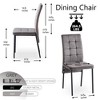 PAGED Set of 4  Velvet Dining Chairs with High Backrest & Golden Legs,Elegant Armless Chairs with Space-Saving Design for Kitchen,Living Room - 4 of 4