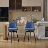 Swivel Bar Stools Set of 2, 30" Height Upholstered Barstools with Sturdy Metal Base and Comfortable Seat, Counter Height Bar Stools with Back - 3 of 4