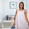 ADR Women's Cotton Nightgown, Sybil Sleeveless Lace Trim Button Up Long Vintage Night Dress Gown - 4 of 4
