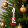 Northlight Glittered Bass Guitar Glass Christmas Ornament - 5.25" - Red and Gold - 3 of 4