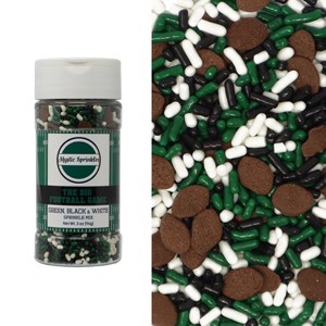 Mystic Sprinkles The Big Football Game - Green, Black & White Sprinkle Mix 3oz - 1 of 3