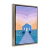 Stupell Industries Blue Boat Shed Sunrise Floating Frame Canvas Art - 2 of 4