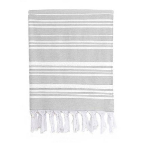 Alev Jacquard Bath/Hand Towel set Gray - Linum Home Textiles