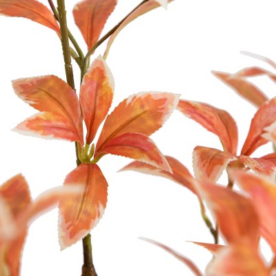 4.5-ft Orange Plastic Pieris Artificial Fall Tree in Black Pot