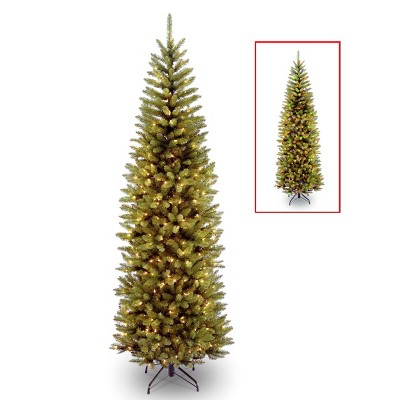 7ft National Christmas Tree Company Kingswood Fir Artificial Pencil Christmas Tree Dual Color LED