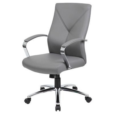 Modern Executive Office Chair Gray Boss Office Products Leatherplus   GUEST 4aead2d1 E879 44d5 9171 597078e58d28