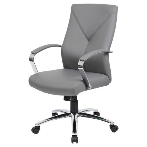 Gray leather best sale executive office chair