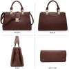 Women Satchel Handbags Top Handle Purse Vegan Leather Shoulder Bag - 2 of 4