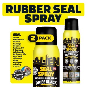 As Seen On TV Alien Seal Waterproof Sealant Spray 14oz – Premium Liquid Rubber Patch & Leak Repair Spray, Dries Black 2 Pack - 1 of 4